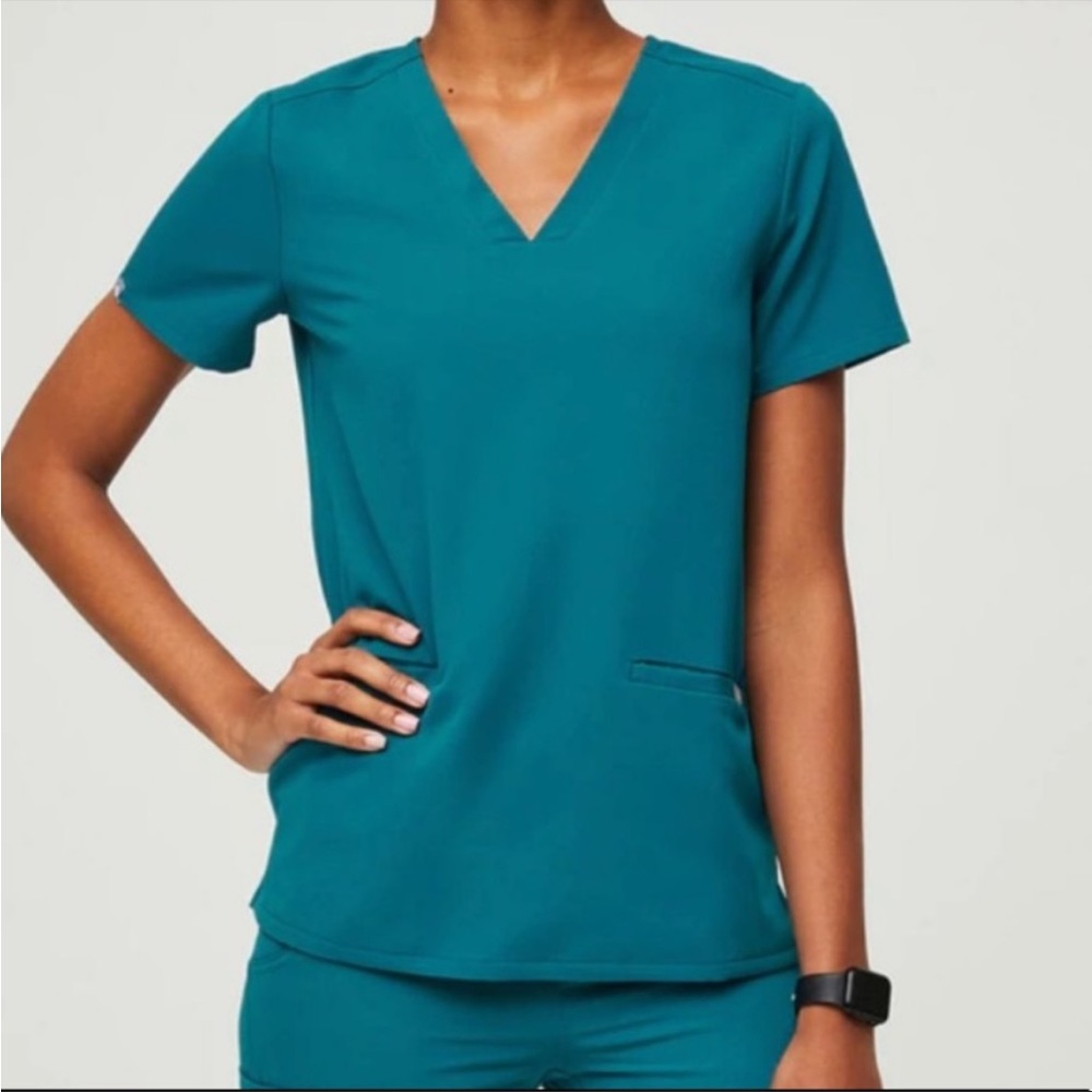 FIGS Pacific Blue Casma - 3 Pocket Scrub Top XXS